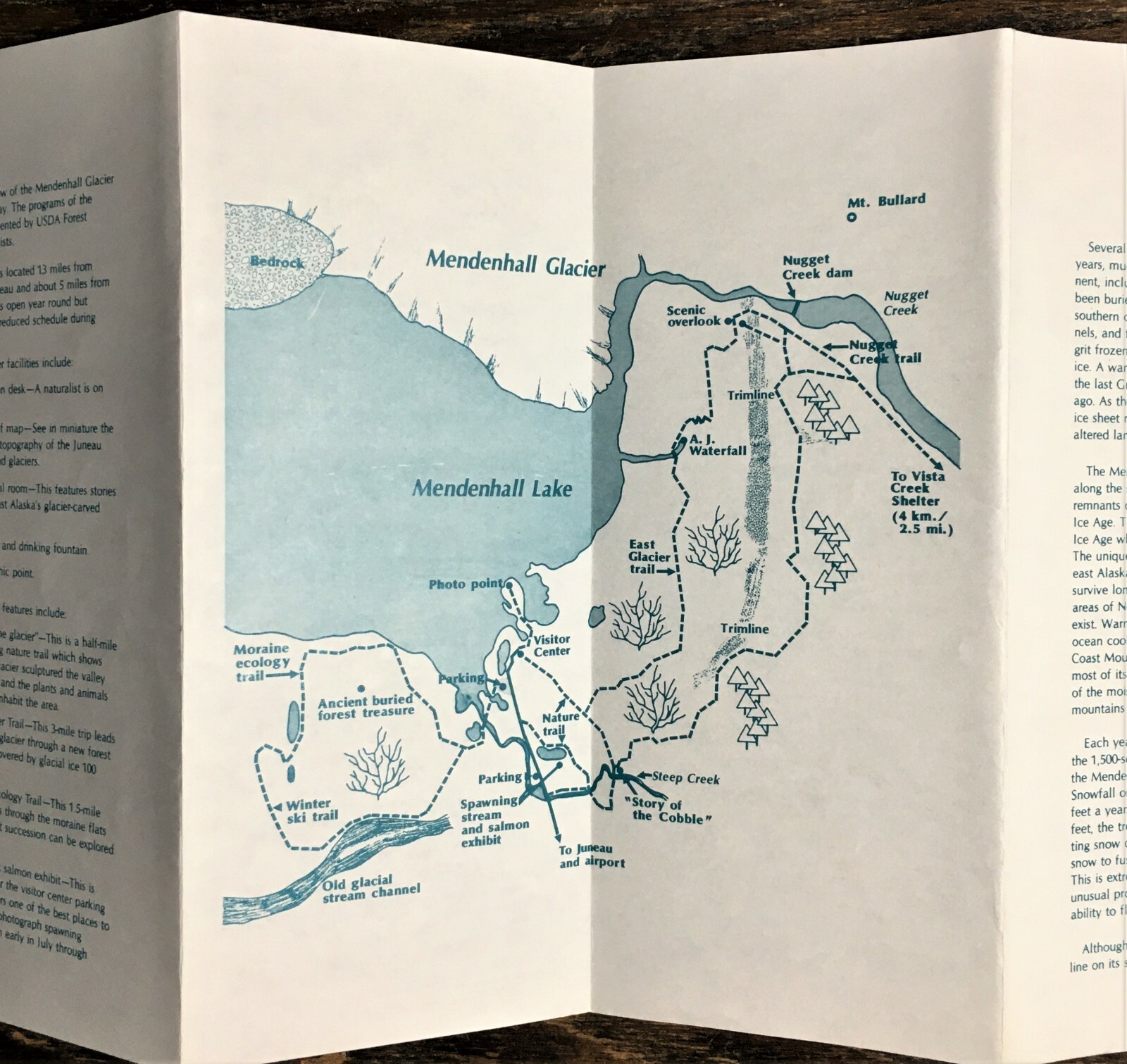 Mendenhall Glacier in Alaska Pamphlet with Map by US Dept of Agriculture