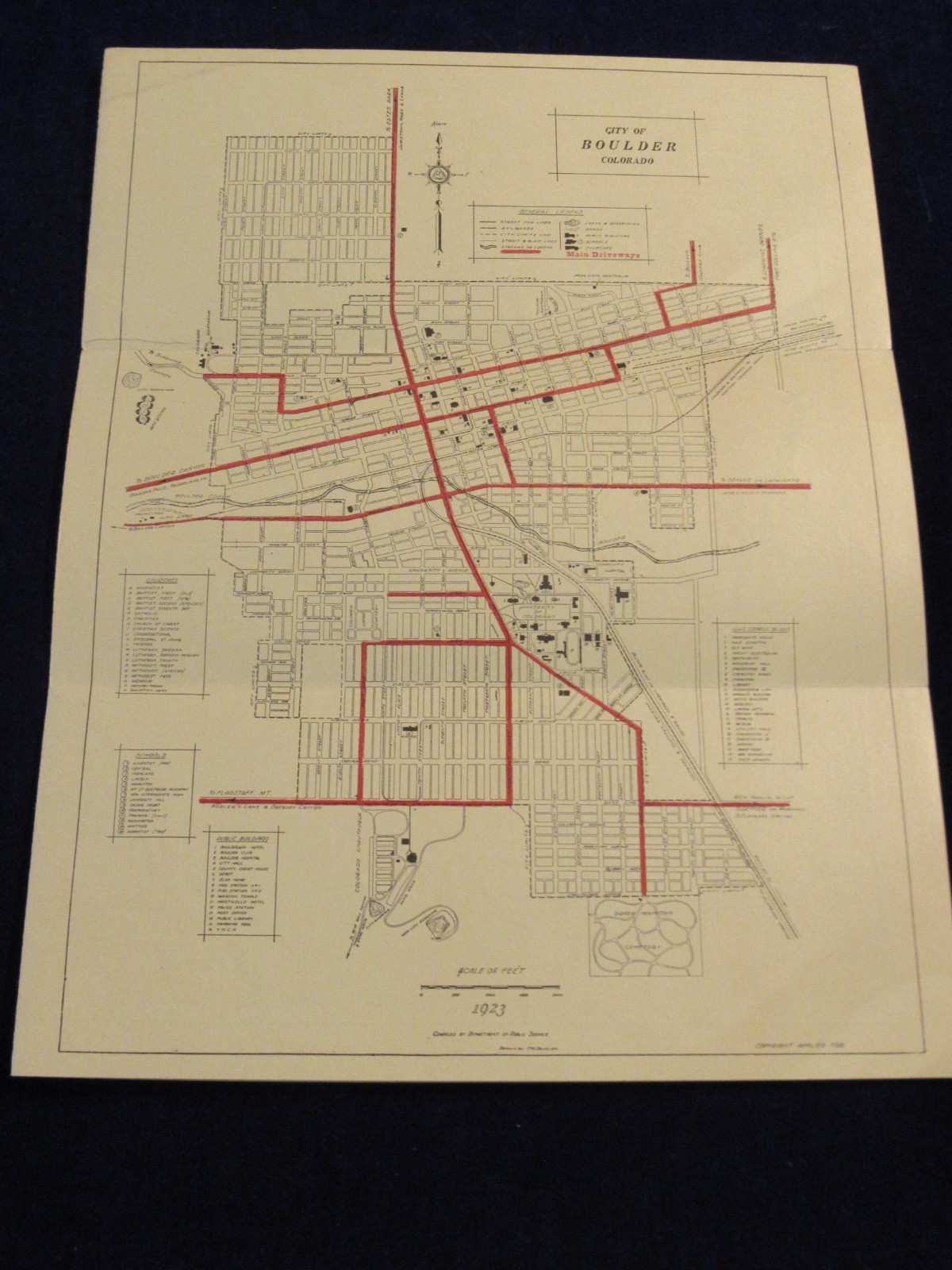Vtg 1923 Boulder CO Entrance to Roosevelt Nat Forest & Glacier Brochure Map C273