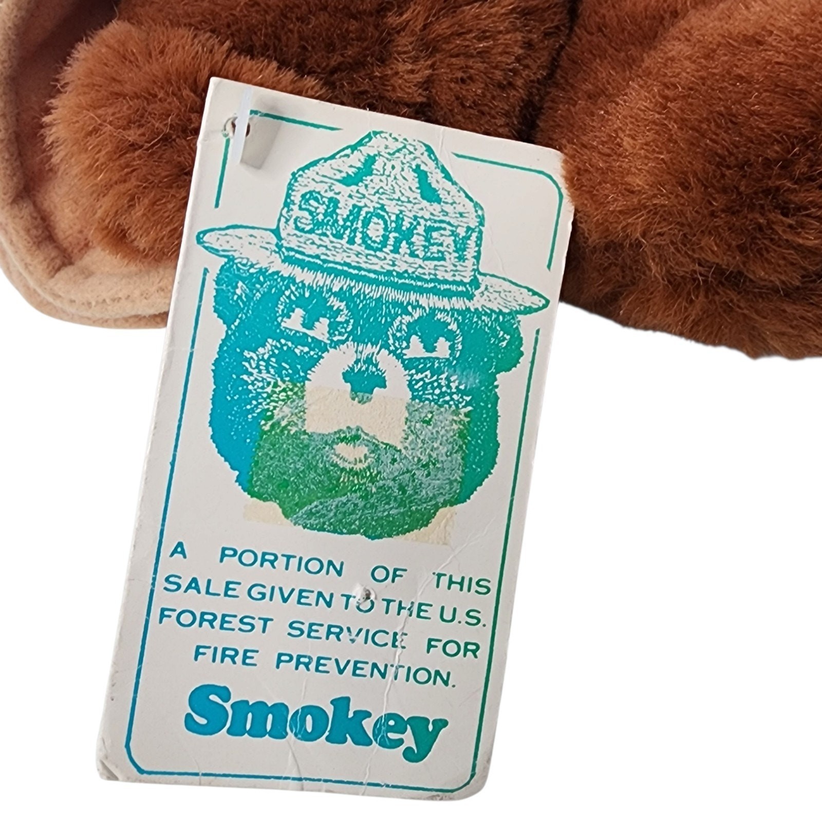 Vintage Smokey The Bear Plush Toy With Original Hang Tag 1985 Three Bears Inc