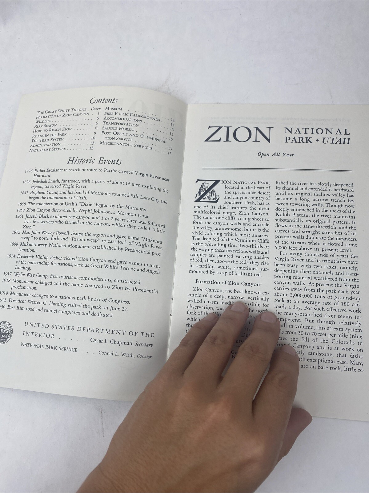 1952 Vintage Zion National Park Utah Booklet Visitor’s Guide