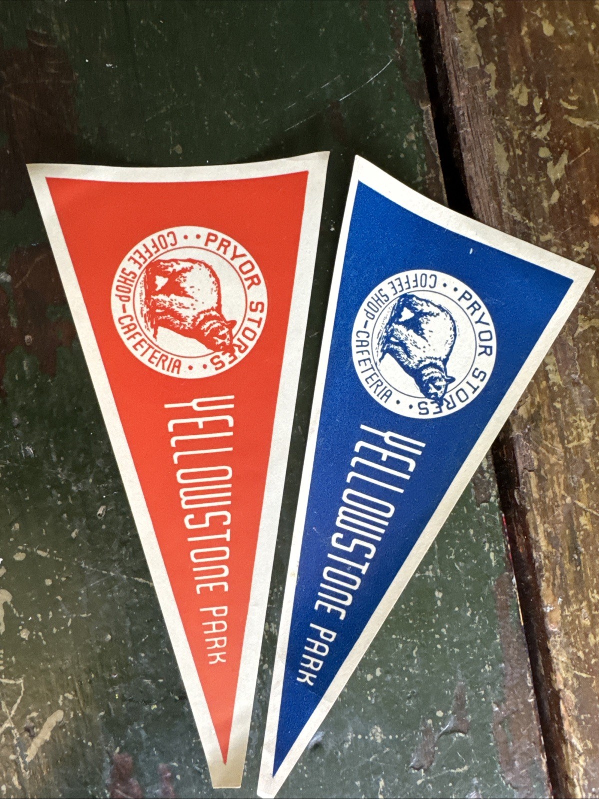 Vintage Yellowstone Park Pryor Stores Coffe-Shop Cafeteria Paper Pennants