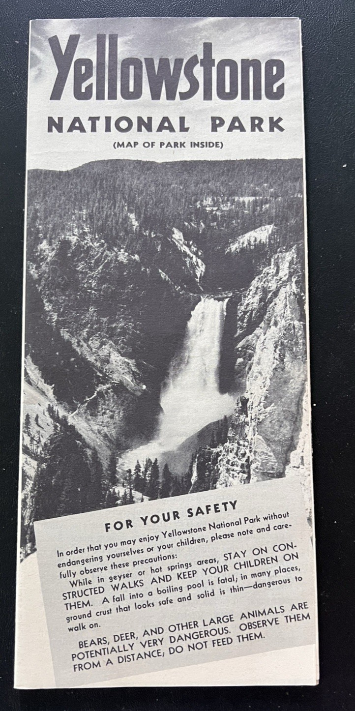 1952 Yellowstone National Park Travel Brochure w/Fold Out Map