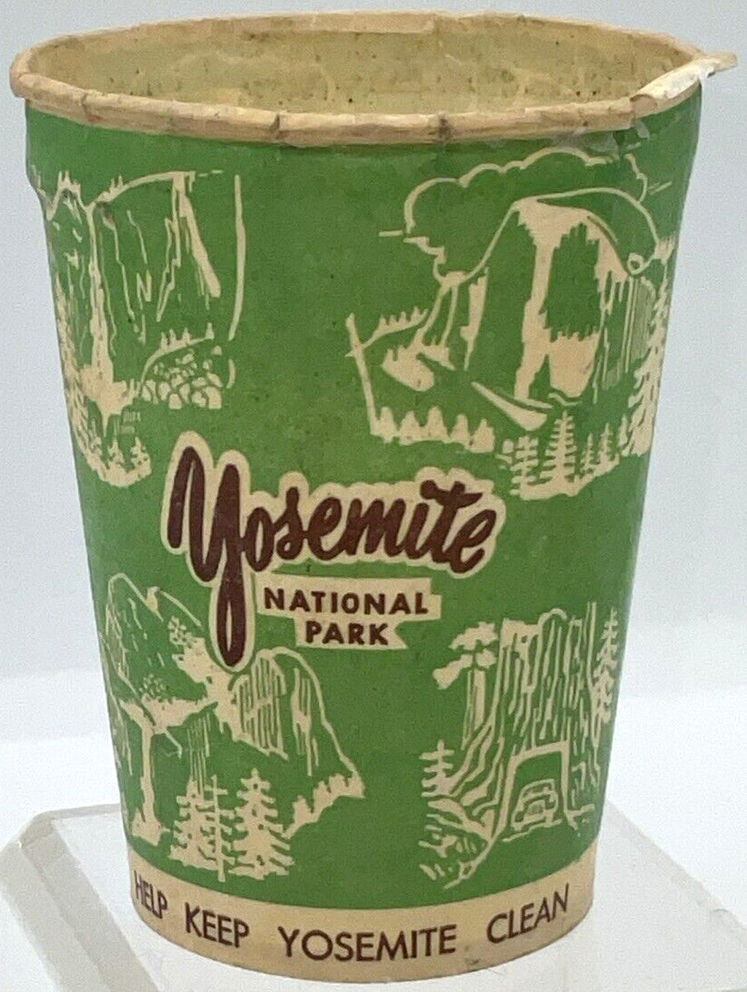RARE Yosemite National Park Disposable Drink Lily Tulip Paper Cup True Ephemera