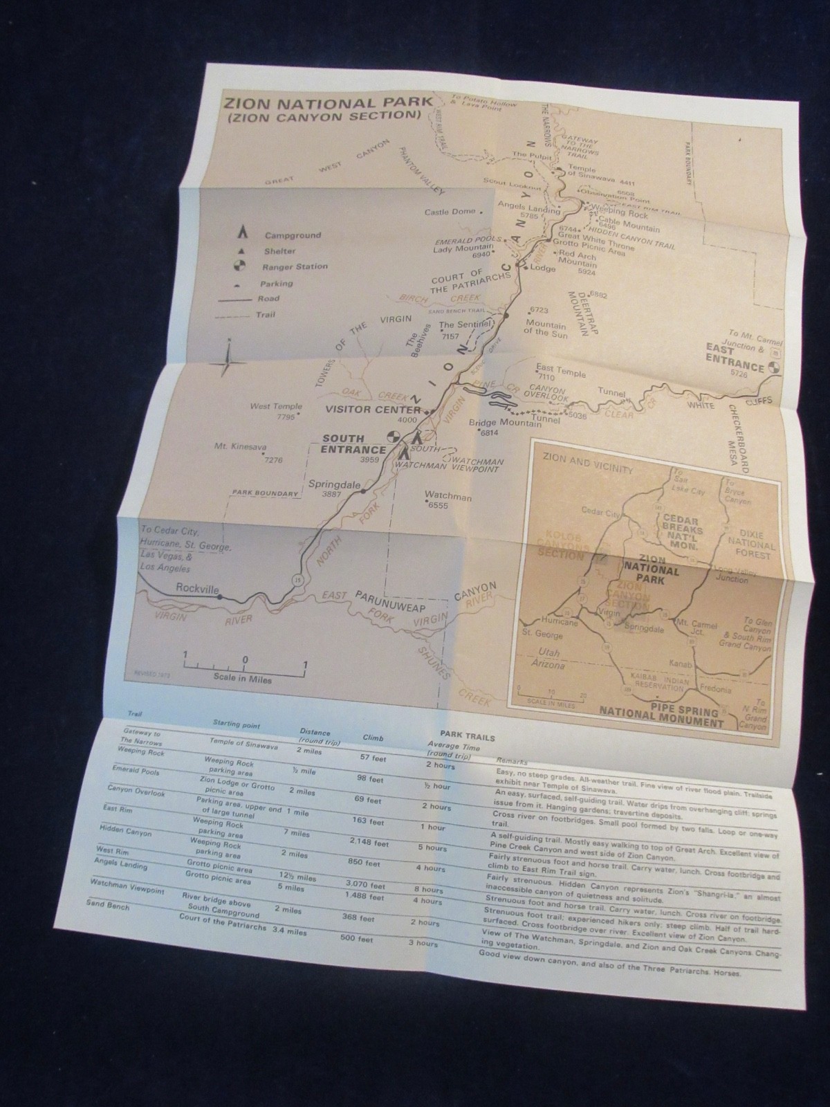 Vtg 1963 & 73 Zion National Park Travel Brochure Lot of 2 US Dept Interior C773