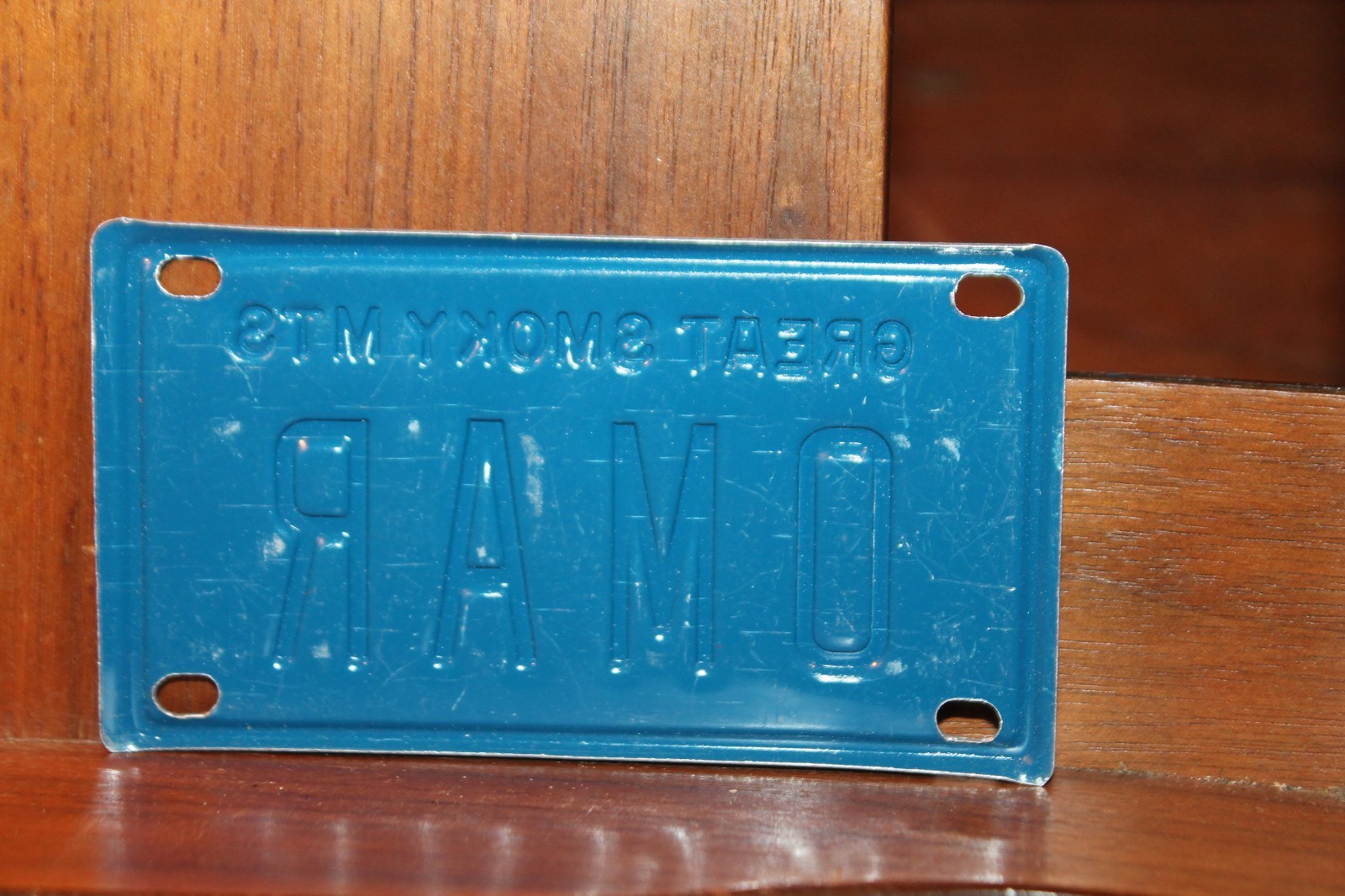 Vintage 1970s TN Bicycle License Plate Great Smoky Mountains MTS Omar