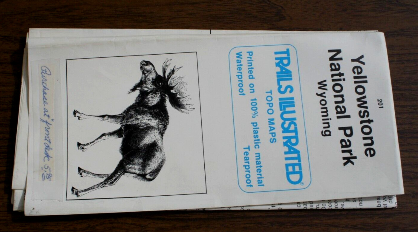 1983 Yellowstone National Park Wyoming Trails Illustrated Topo Maps 201
