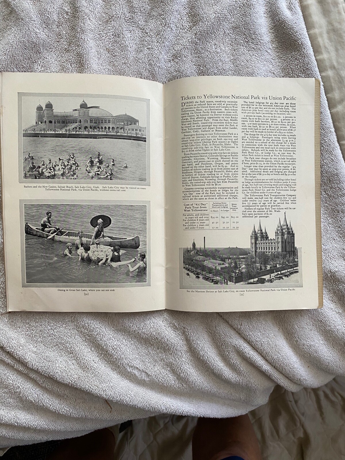 1928 Yellowstone National Park Tour Booklet Union Pacific Railroad