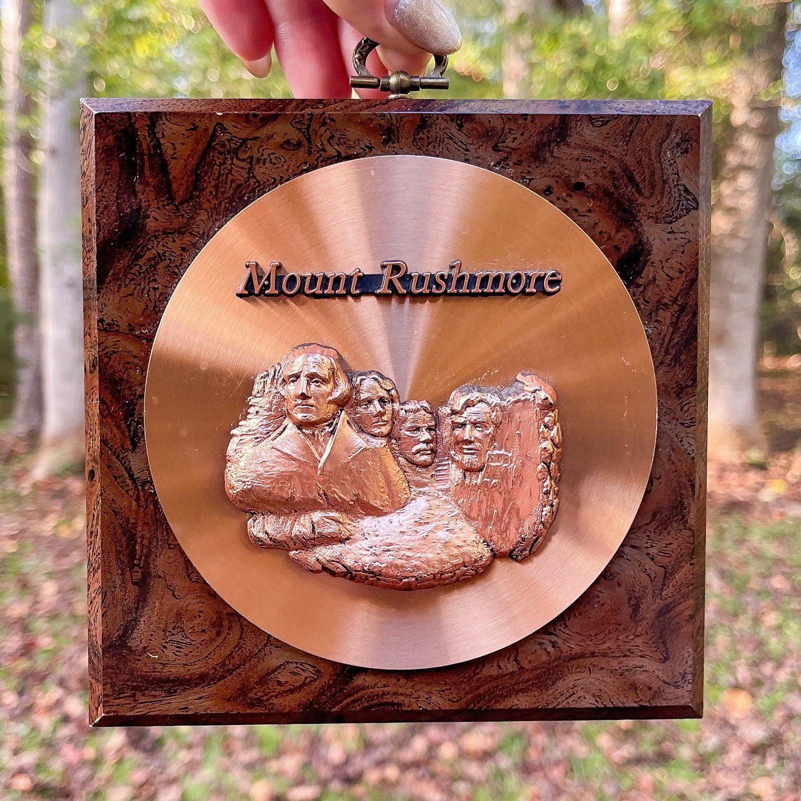 Vintage Mount Rushmore National Memorial Plaque Souvenir 5.5”