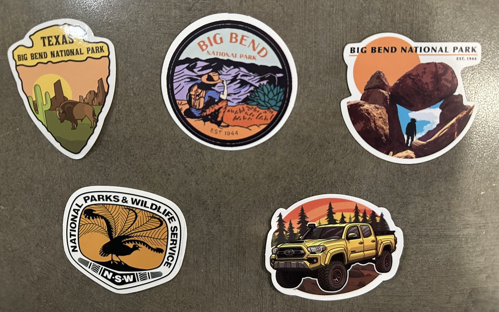 Big Bend National Park/Texas Stickers Set Of 5