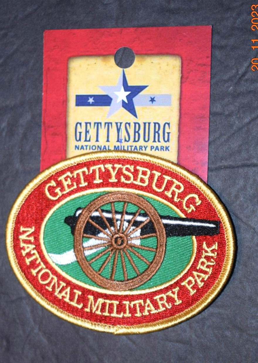 GETTYSBURG NTL MILITARY PARK, “Cannon” SOVPatch (2.75″ x 3.50″ Oval) New on Card
