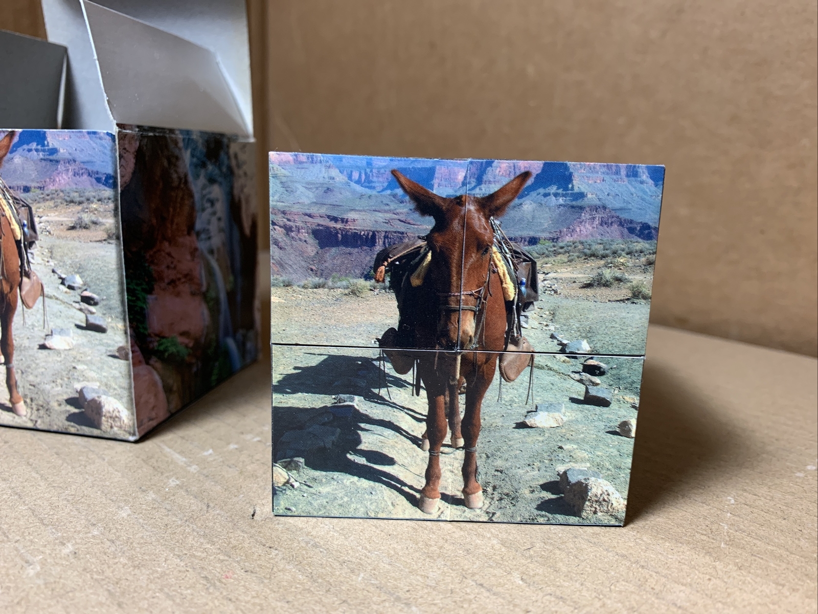 Vtg Grand Canyon National Park NPS AZ Souvenir Puzzle CUBE (9 pictures) in BOX