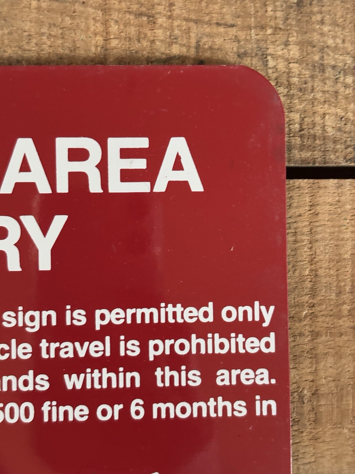 Vintage Red US Dept Of Agriculture Forest Service RESTRICTED AREA BOUNDARY Sign