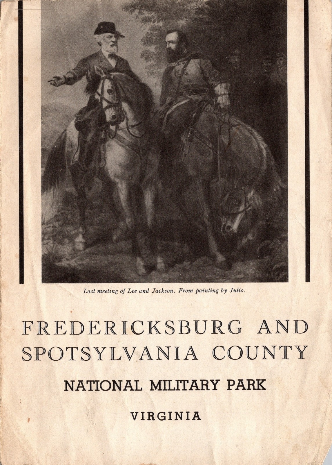 1942 Fredericksburg and Spotsylvania County National Military Park Brochure Map