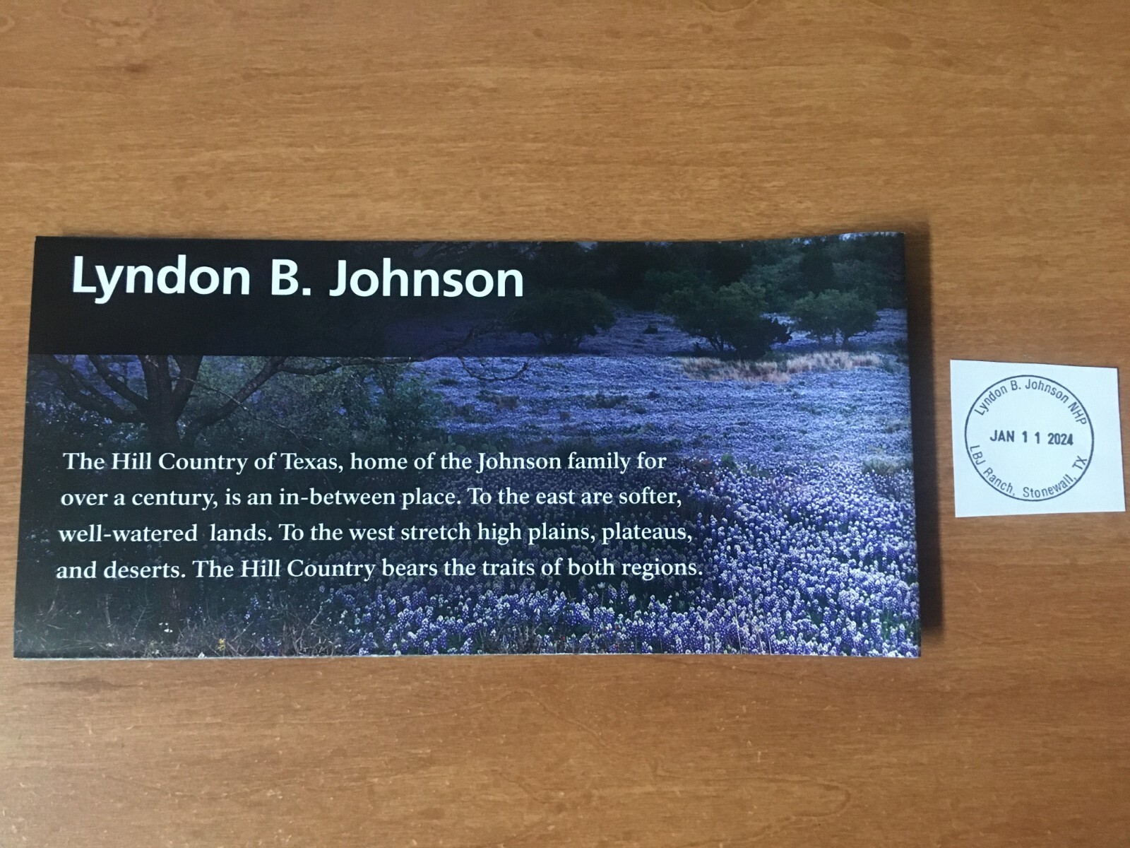 Lyndon B. Johnson National Historical Park Unigrid Brochure Map & Passport stamp