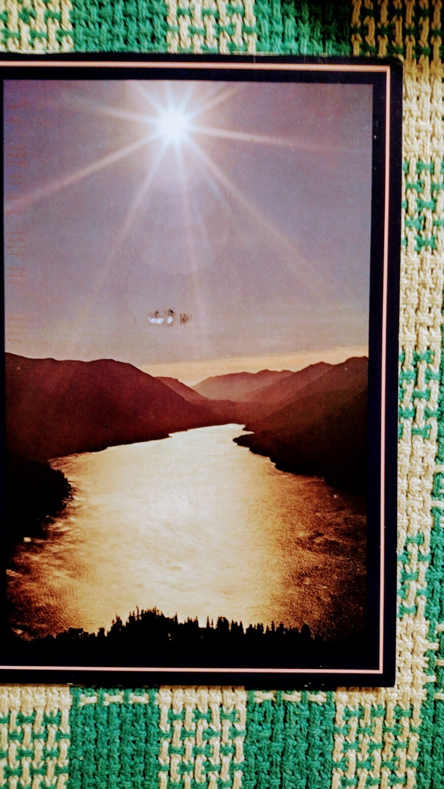 BEAUTIFUL CHROME STYLE POST CARD AERIAL VIEW LAKE CRESCENT WASHINGTON