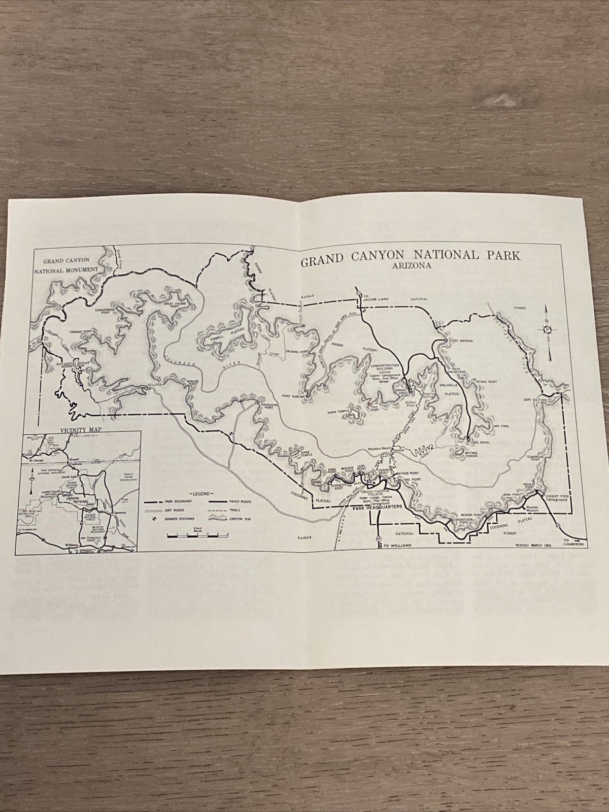 VTG 1956 Grand Canyon National Parks Guide Map Travel Vacation 15 page Brochure