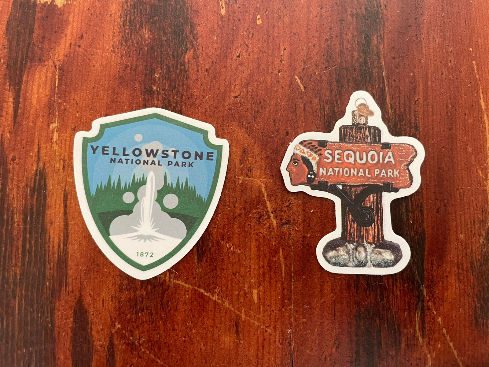 2 Set Yellowstone 1872 & Sequoia National Park Outdoor Wilderness Sticker Decal