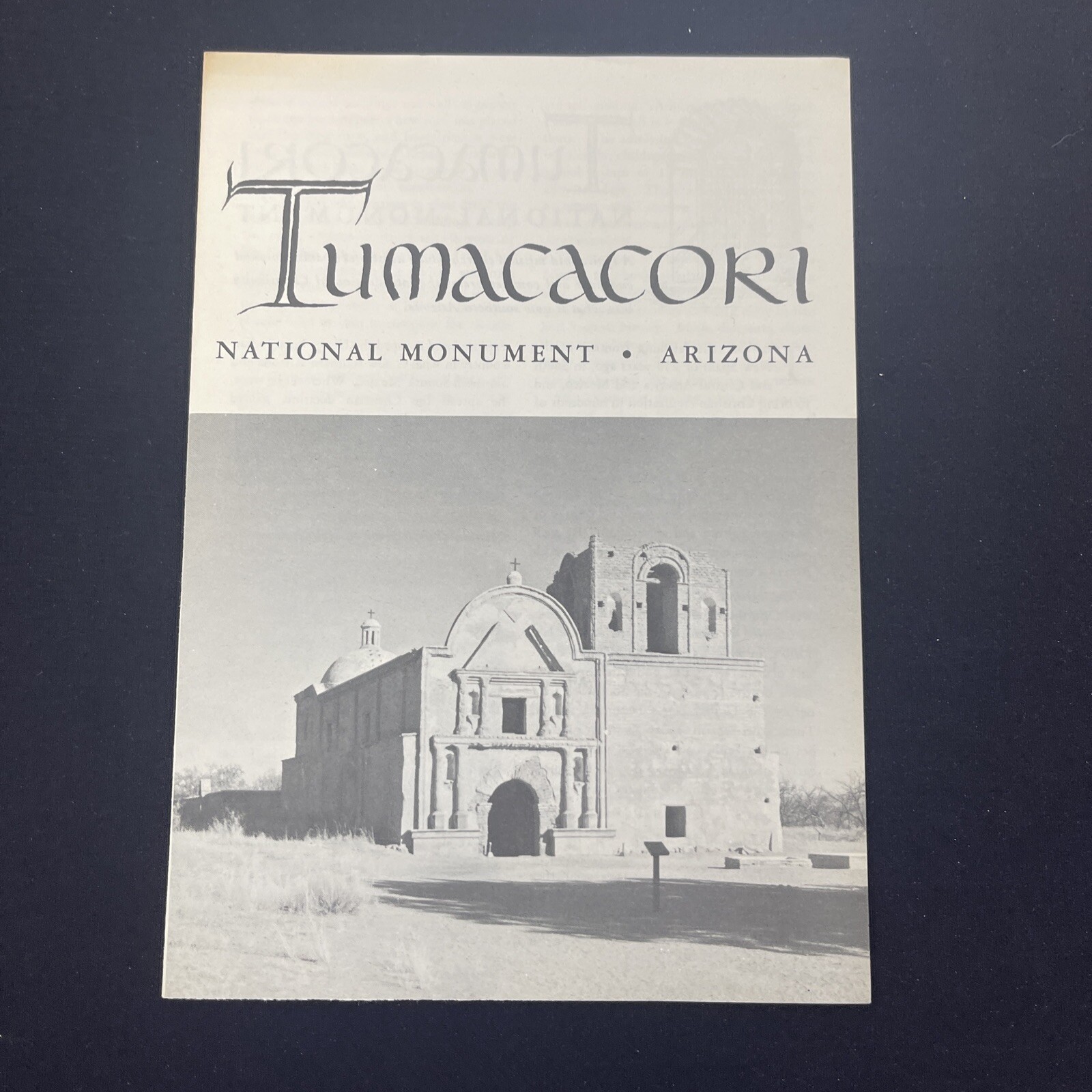 Vintage 1956 Tumacacori National Monument Brochure Pamphlet Map Guide Info AZ