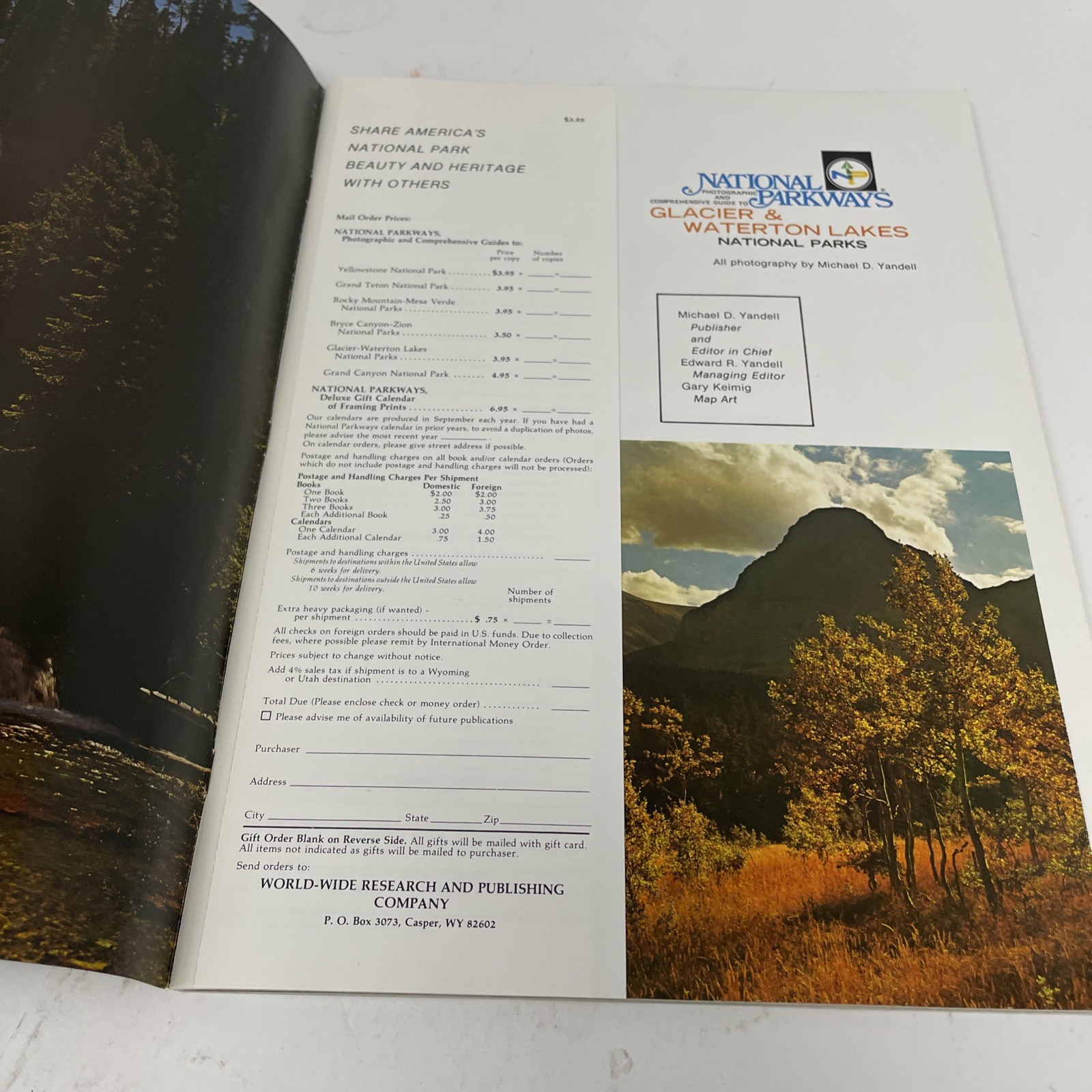Vintage Travel Guide – National Parkwasy Glacier & Waterton Lakes 1974