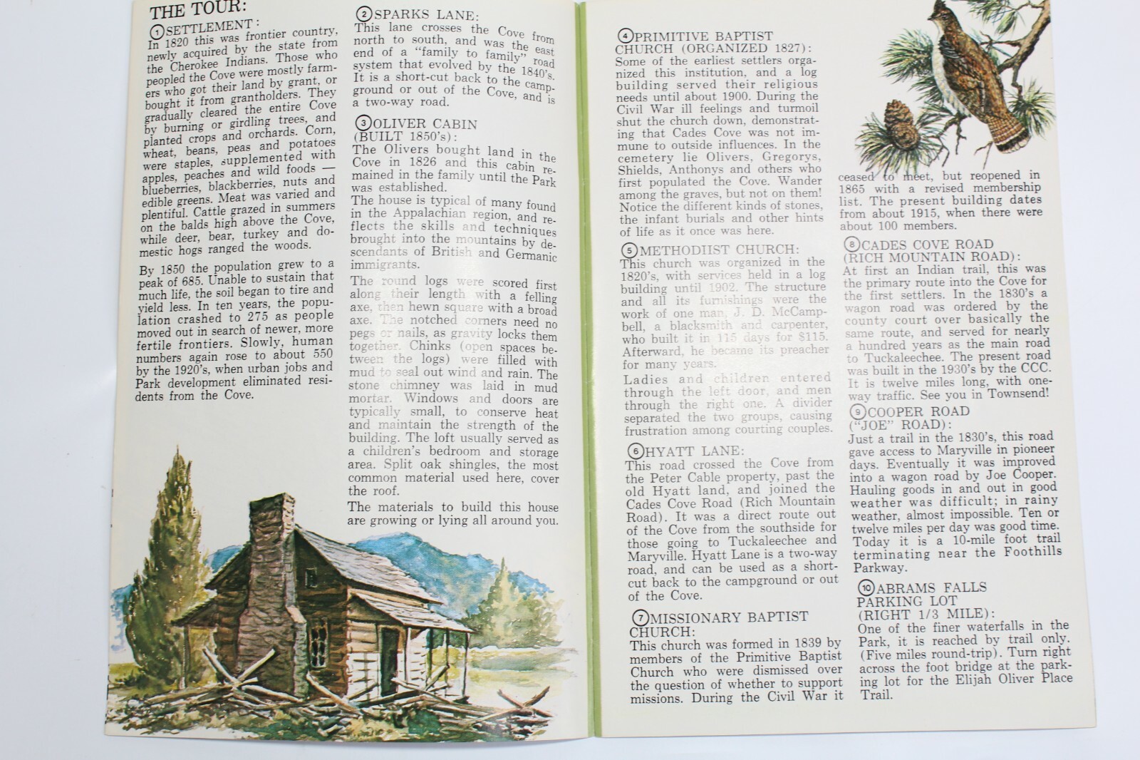 1976 Cades Cove Self-Guiding Auto Tour Booklet Smoky Mountains National Park TN
