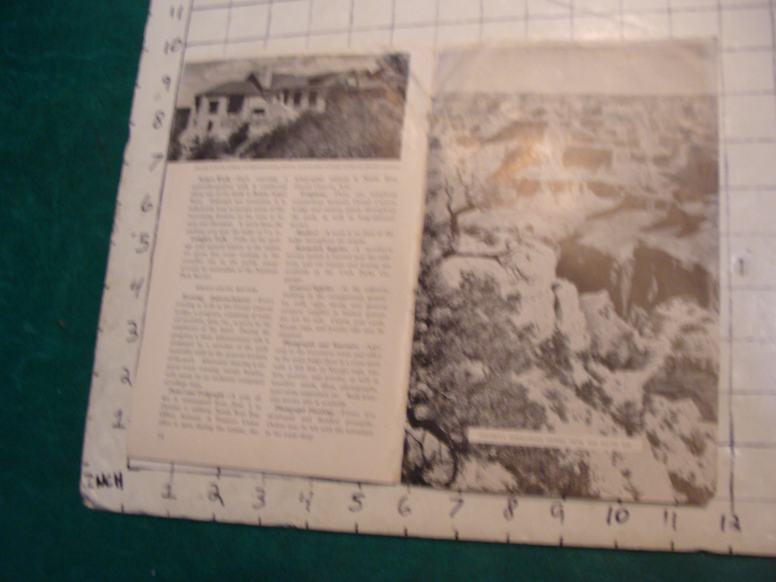 vintage travel paper: 1949 GRAND CANYON national park arizona, stained but cool