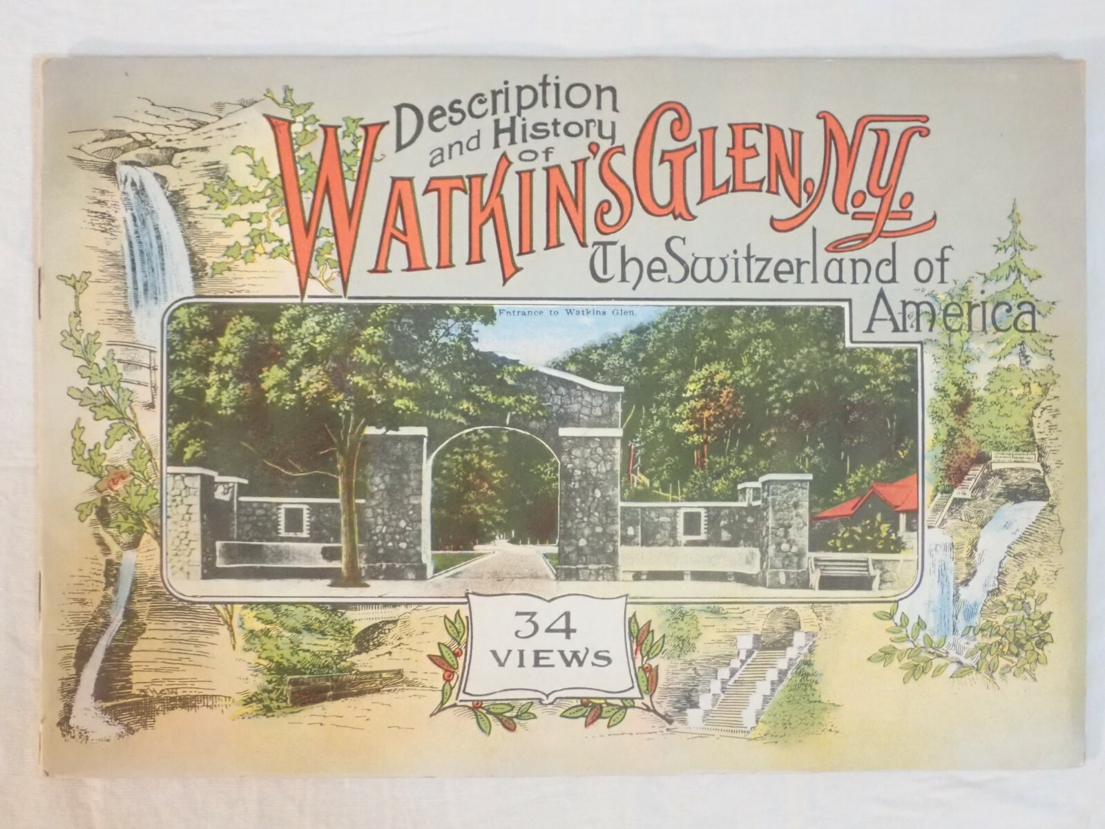 ANTIQUE 1920’s DESCRIPTION & HISTORY OF WATKIN’S GLEN NY PICTURE BOOKLET