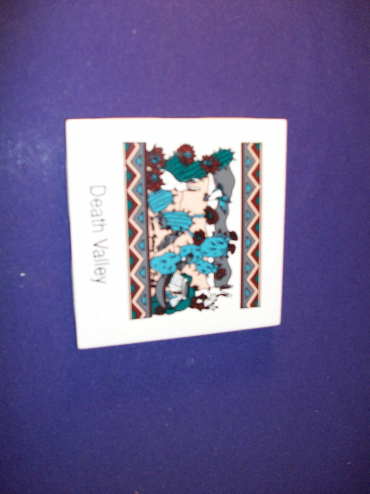 Fred Harvey DEATH VALLEY Tile Trivet Southwest Art Souvenir Vtg 3213-2661