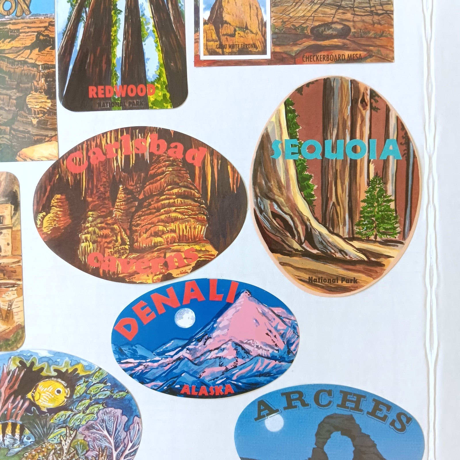 1993 The National Park Traveler Stickers – 18 Original Adhesive Emblems