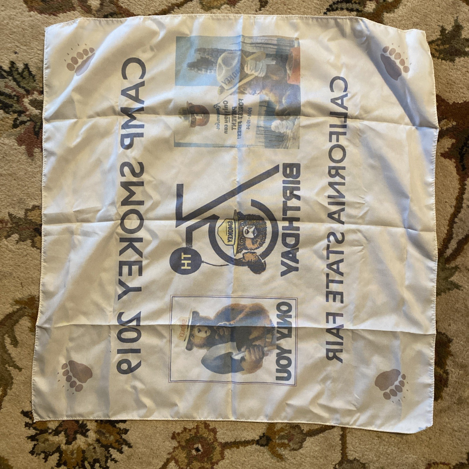 Camp Smokey, Smokey The Bear 75th Birthday Collectors Scarf 2019 CA State Fair