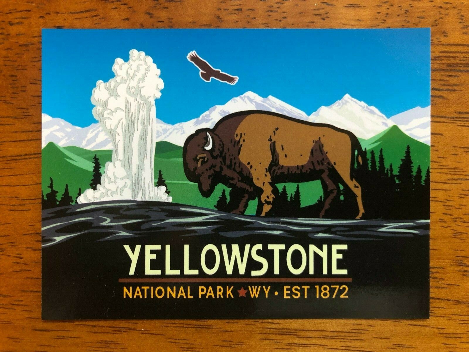 (2) Yellowstone US National Park Old Faithful Geyser 3″ x 4″ UV Decal Stickers