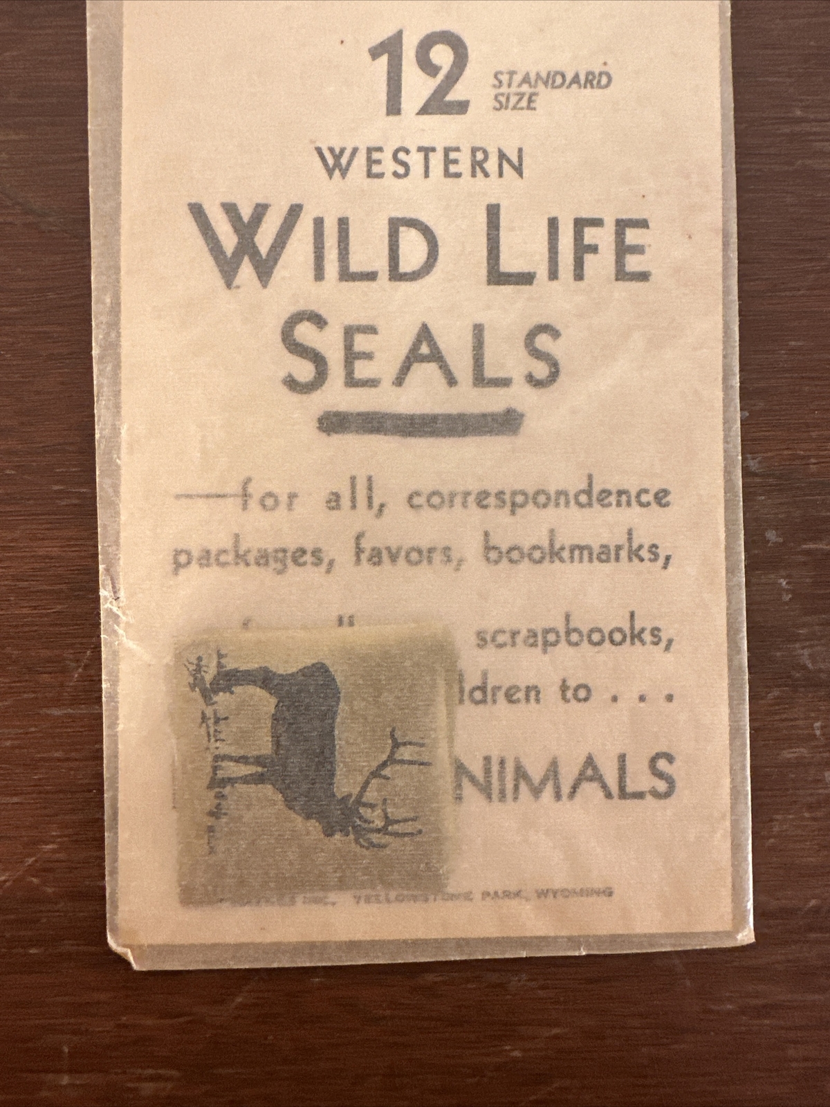 Haynes Inc Yellowstone Park 12 Standard Western Wildlife Seals Unopened Unused