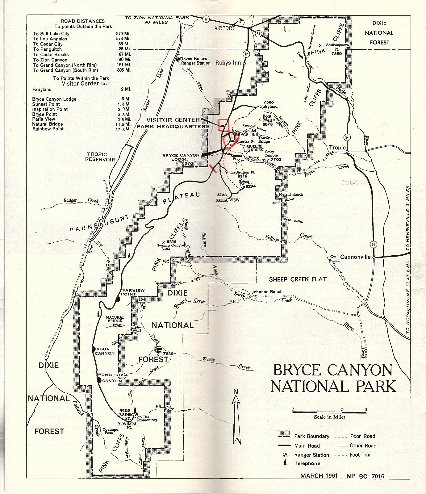 Bryce Canyon National Park Utah 1961 Circular What to See & Do Where to Stay