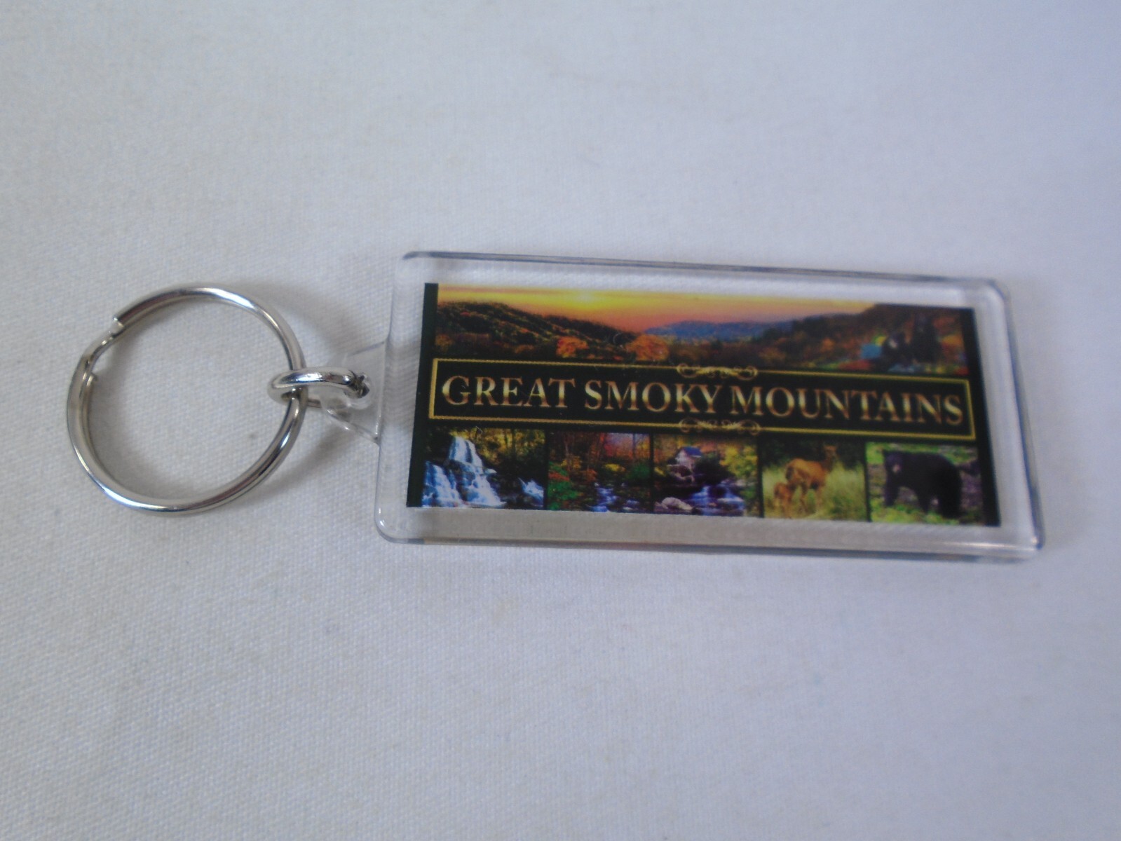 Great Smoky Mountains Black Bear Keychain Souvenir Ring Fob National Park