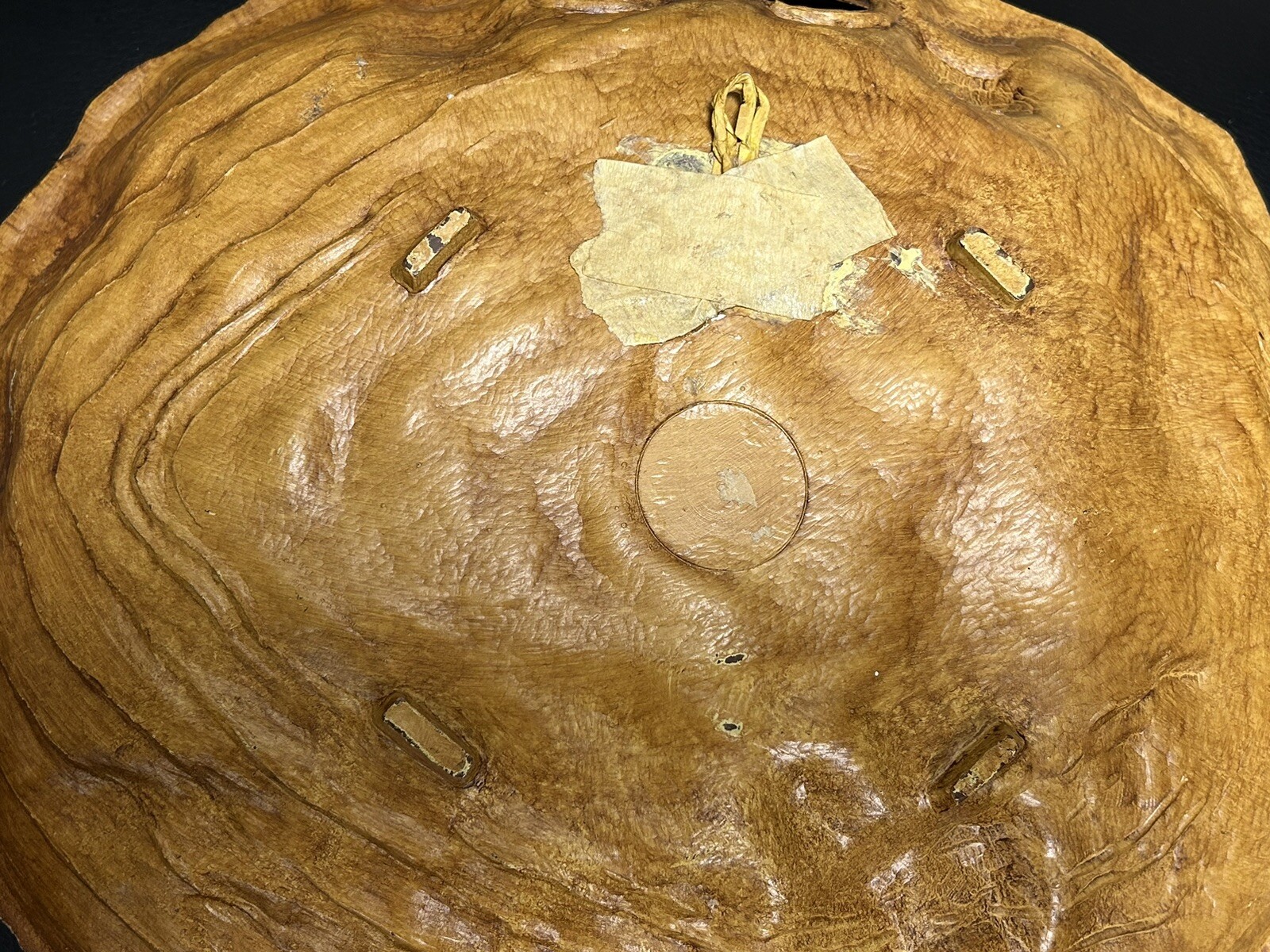Vintage Taco Yellowstone Park Souvenir Plate Bowl 3D Faux Wood Retro W/Hanger