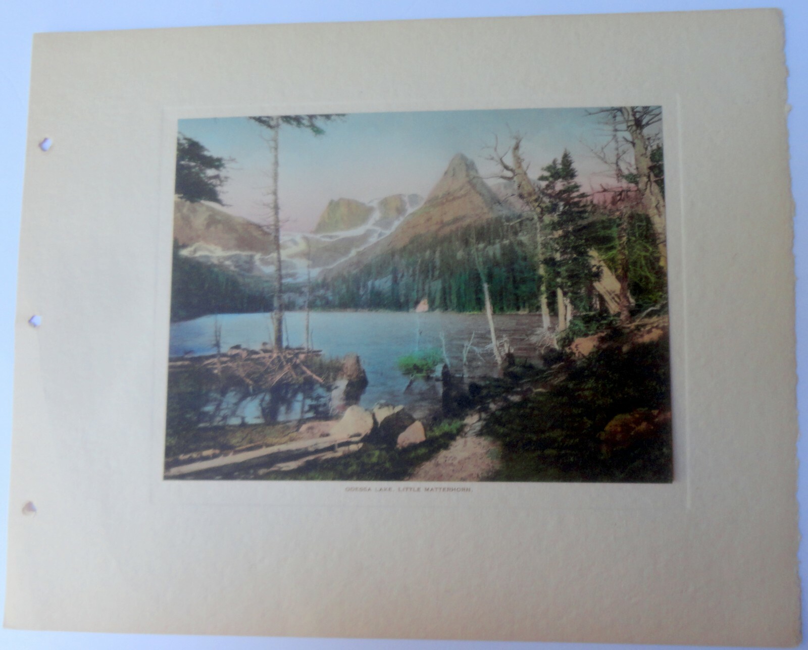 Vintage Print of Odessa Lake, Little Matterhorn Rocky Mountain National Park CO