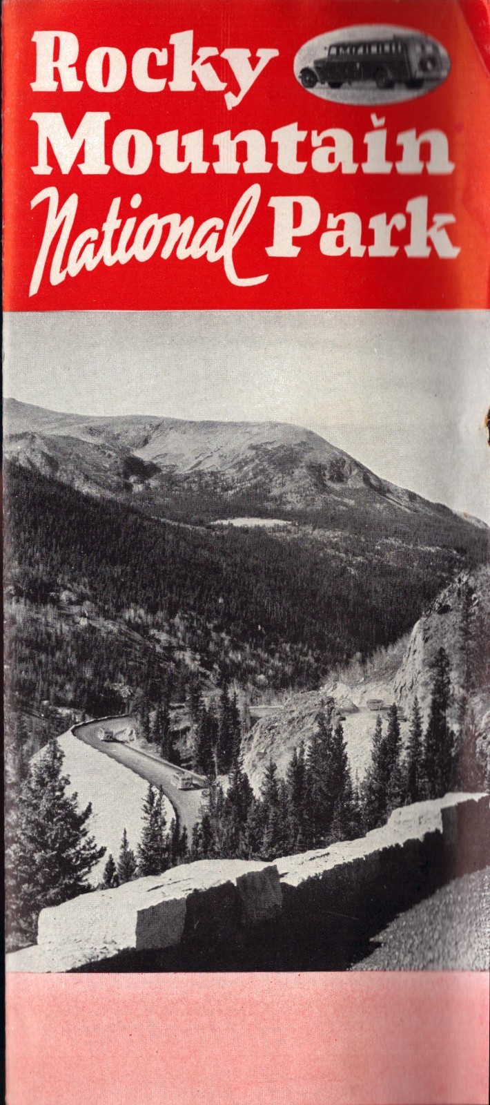 1941 Rocky Mountain National Park Brochure Map Denver Bus Tours VTG