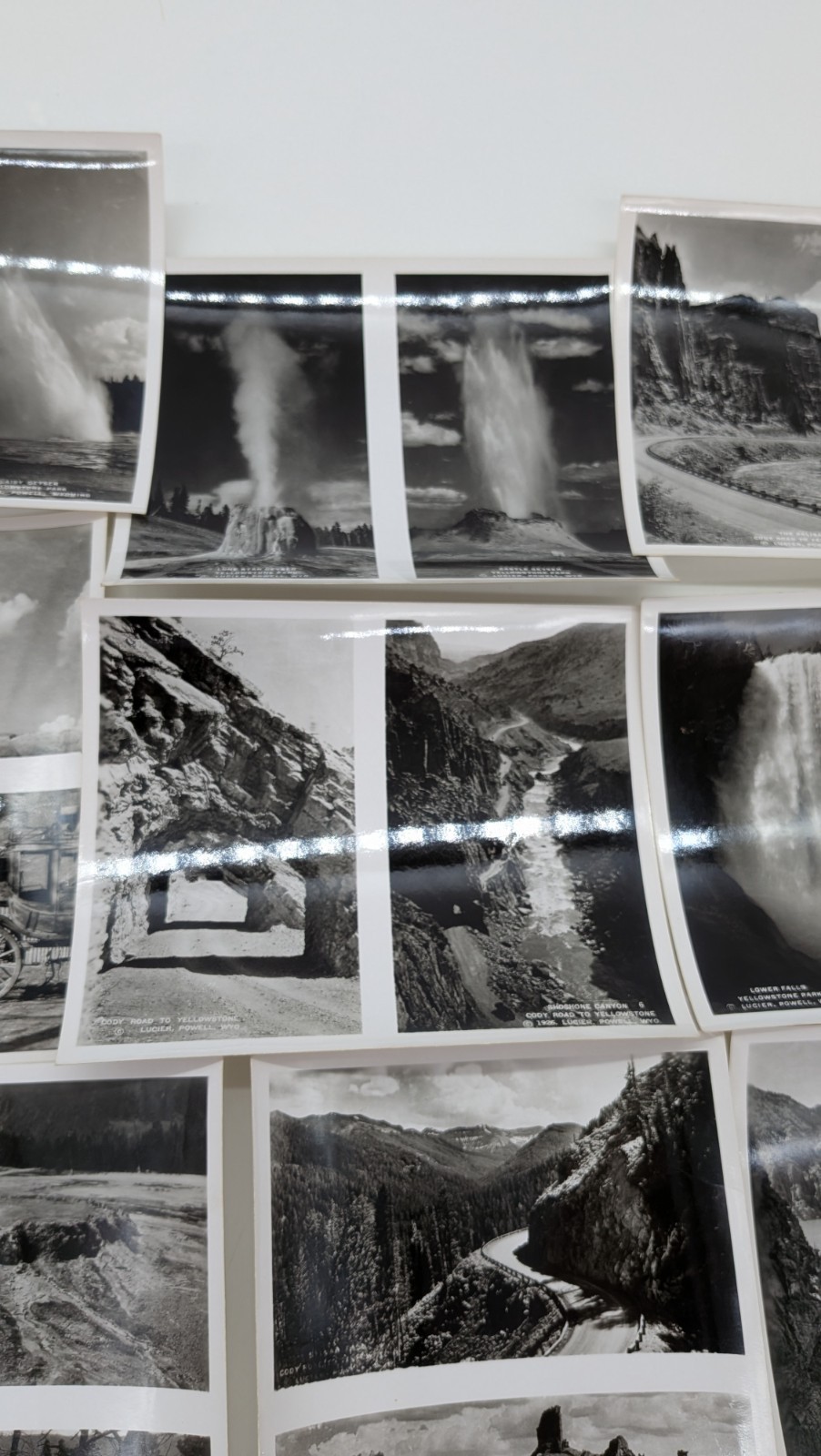 LOT OF SIXTEEN (16) VINTAGE LUCIER STUDIO PHOTOS OF YELLOWSTONE SHOSHONE PROJECT