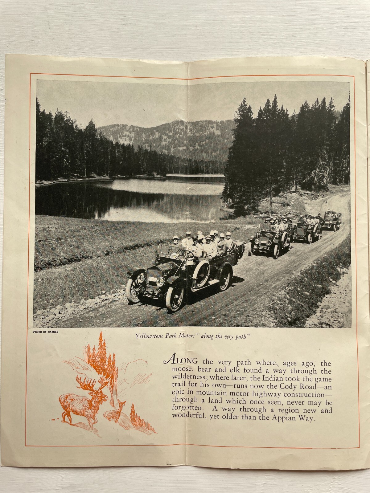 1928 Travel Brochure for the Cody Road in Yellowstone National Park