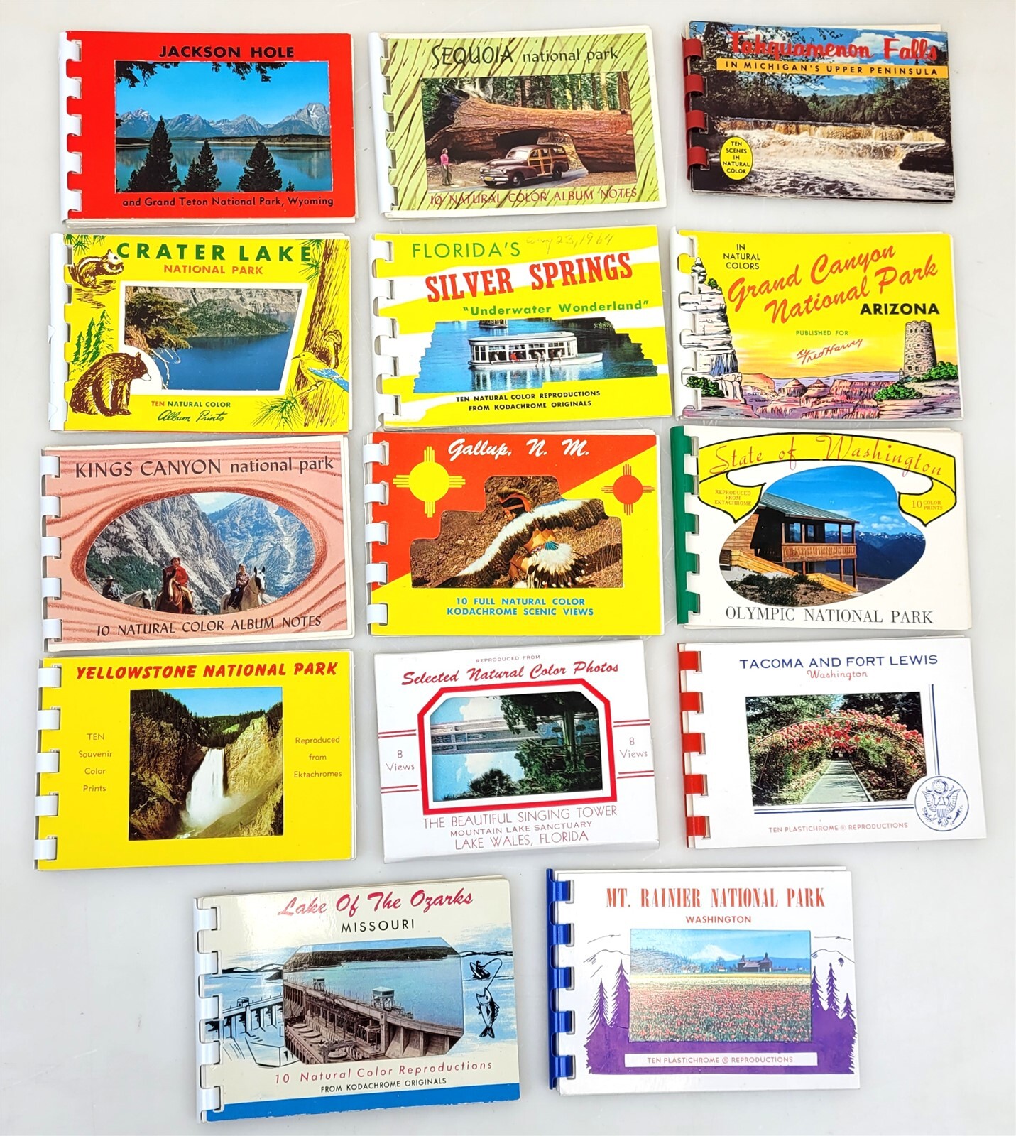 14 – 1960’s National Parks Souvenir State Photo Booklets 2-3/4″ x 4″ ~ T376