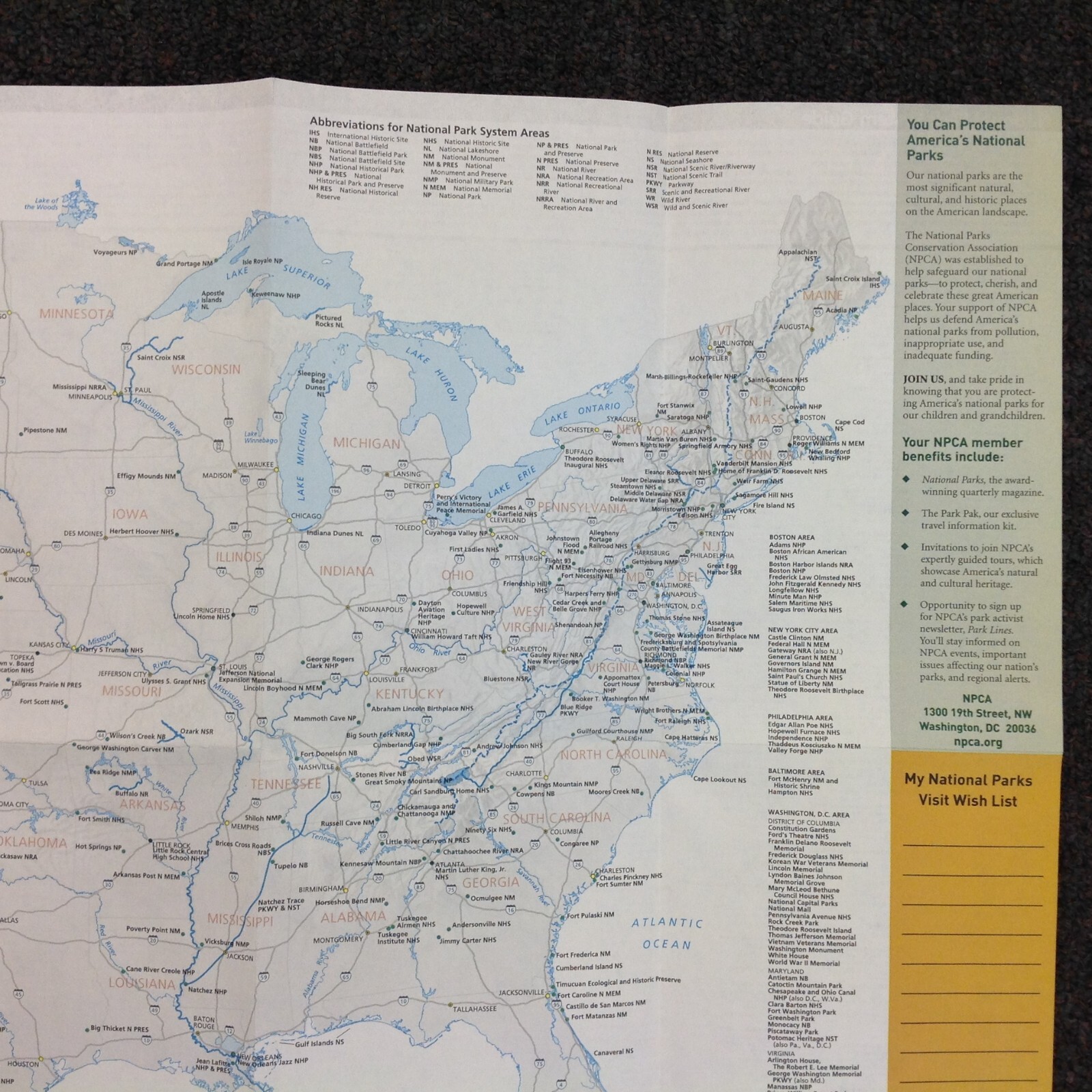 2006 National Parks Conservation Association Celebrate America’s Parks US Map