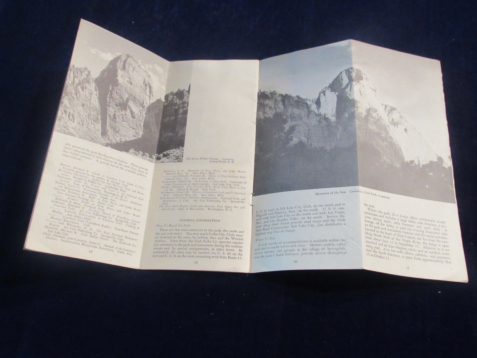 Vtg 1963 & 73 Zion National Park Travel Brochure Lot of 2 US Dept Interior C773