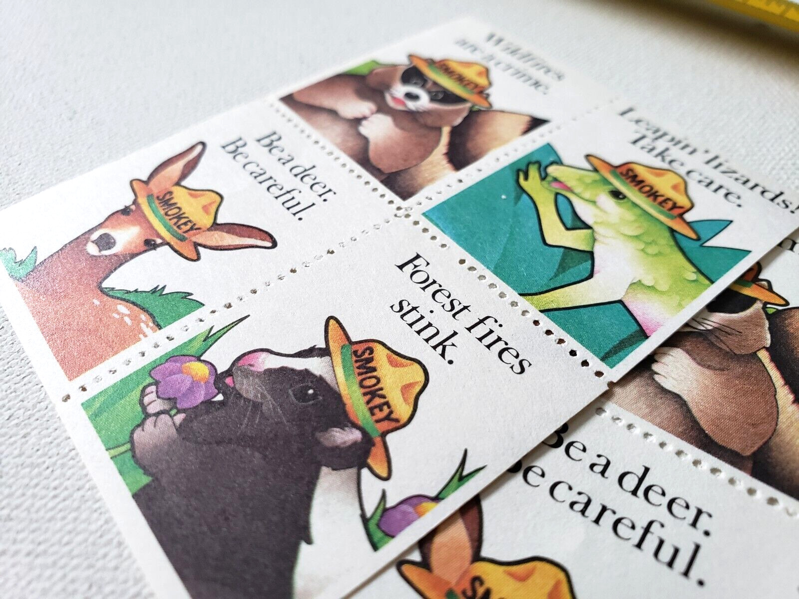 Lot Vintage US National Parks SMOKEY Animal Pollution Patrol Stickers / Stamps