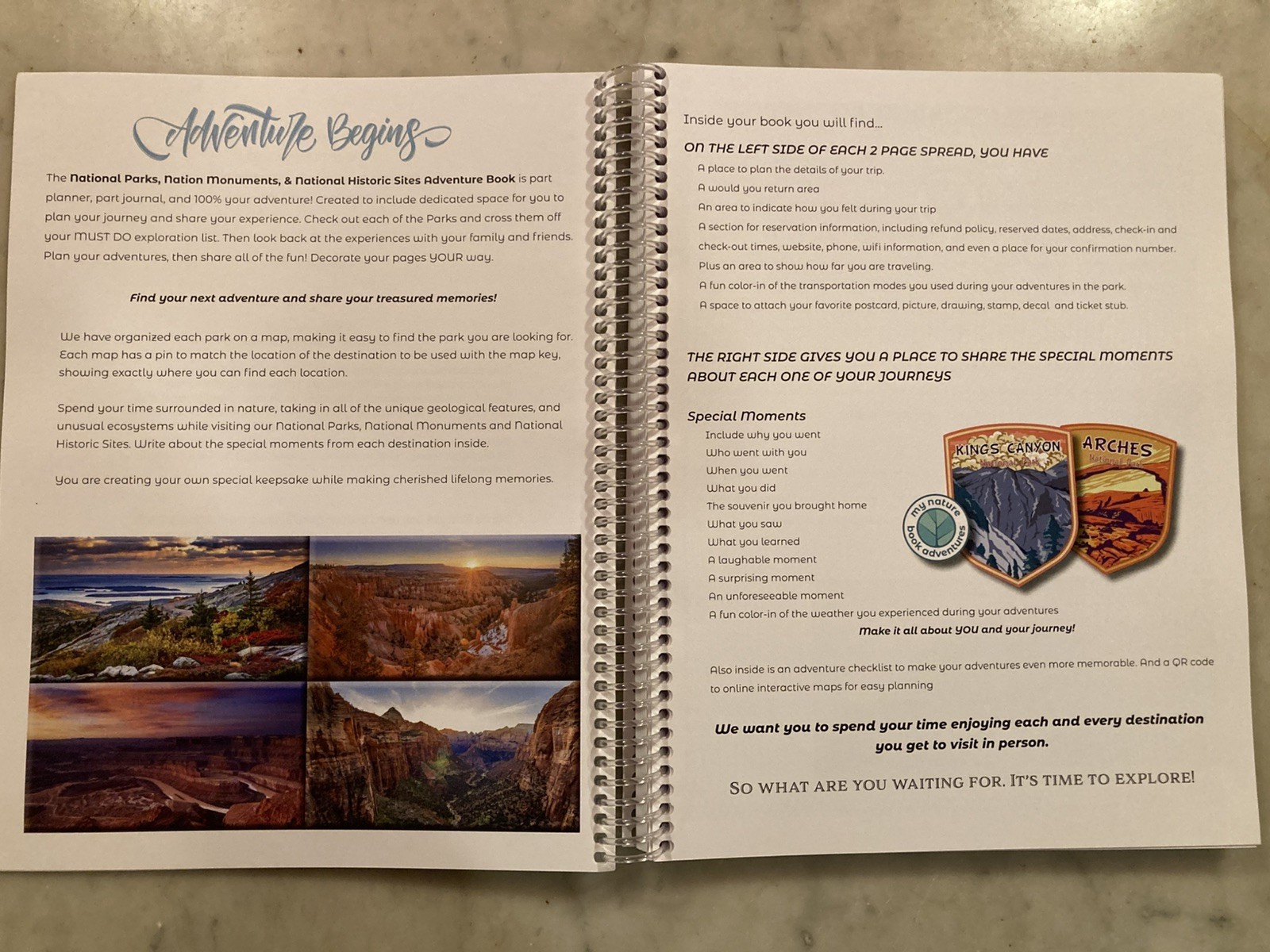 National Parks Adventure Book Spiral Bound 2023 By My Nature Book Adventures LLC