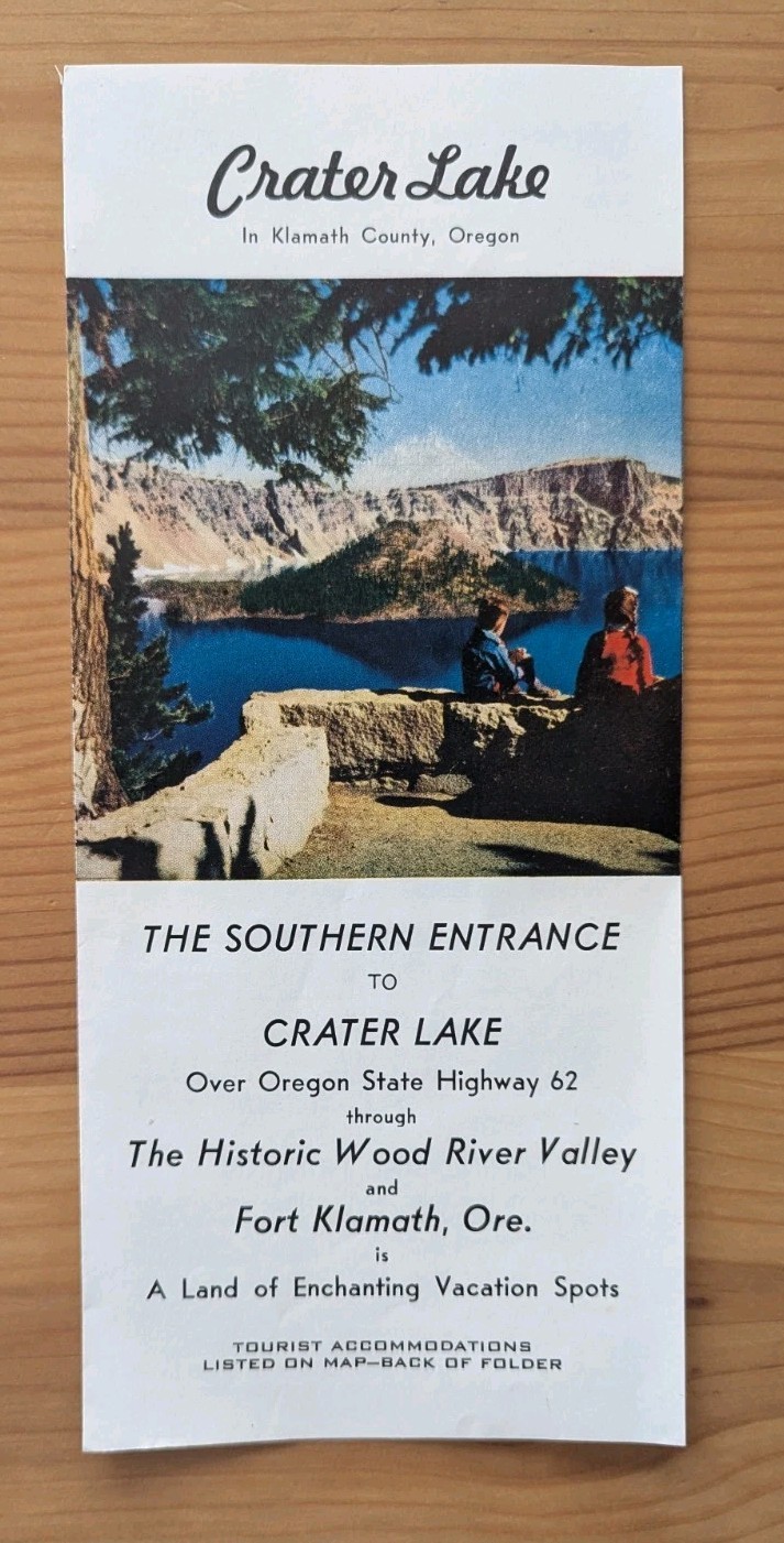 Vintage 1956 Brochure Crater Lake National Park Fort Klamath Oregon