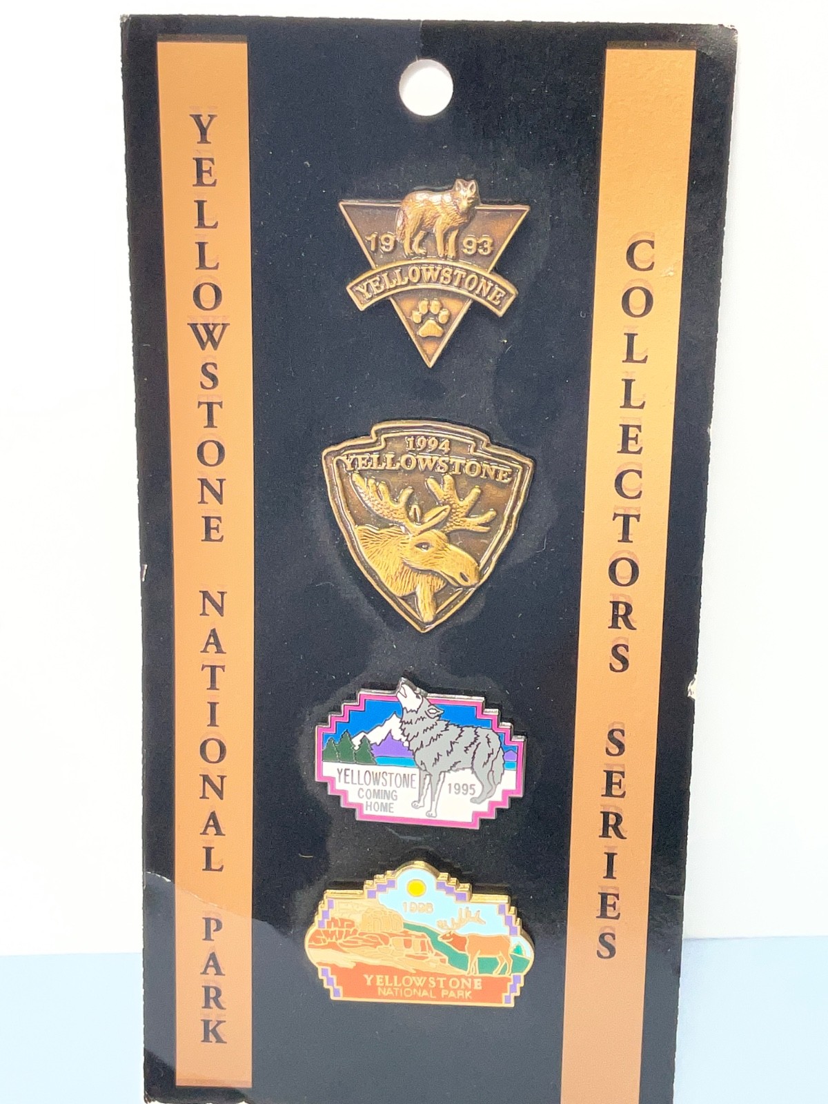 Yellowstone National Park Collector Series Pins 1993-1996 New on Card