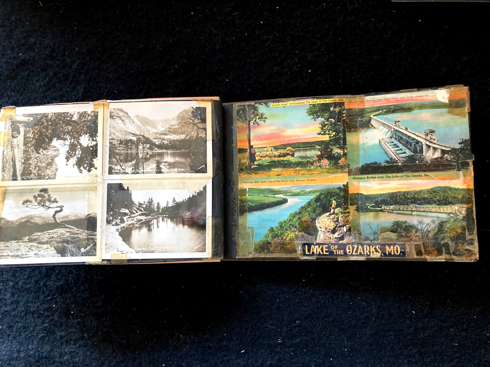 Vintage 1949 * Cowboy Leather Album w/Souvenir National Parks Postcards & Photos