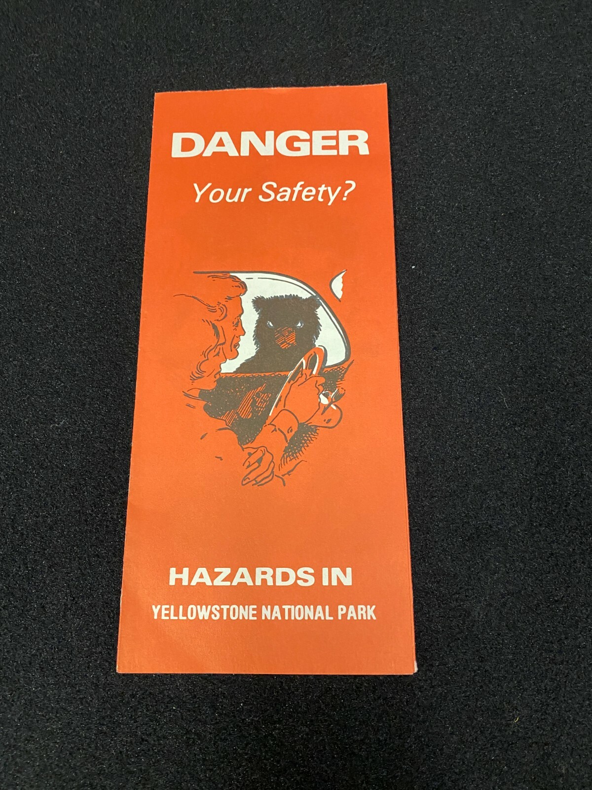 1970’s Danger Your Safety Hazards in Yellowstone National Park Brochure Pamphlet