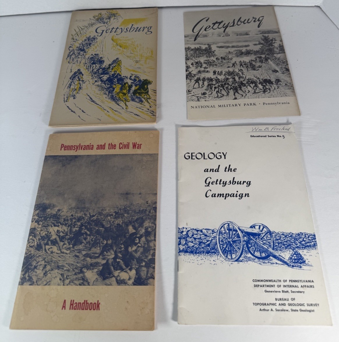 Gettysburg, PA- 1961 Guidebook – Illustrated, Maps – Civil War Lot 4 Booklets