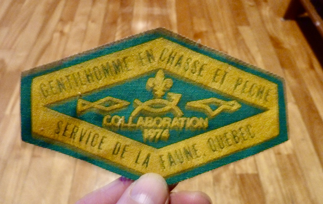 1974 PATCH (vintage patch) SERVICE DE LA FAUNE Québec en hunting et fishing