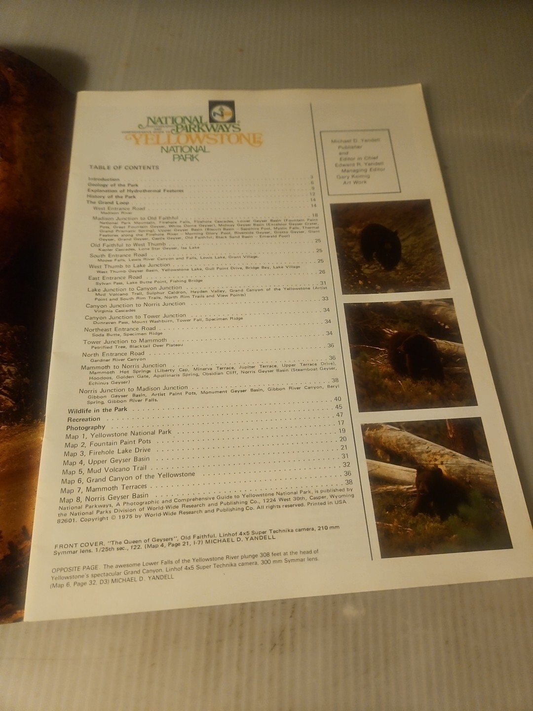 Vintage 1975, National Parkways “Yellowstone National Park” Souvenir Guide Book